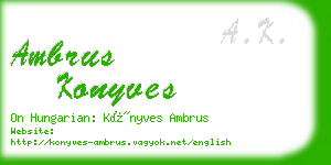 ambrus konyves business card